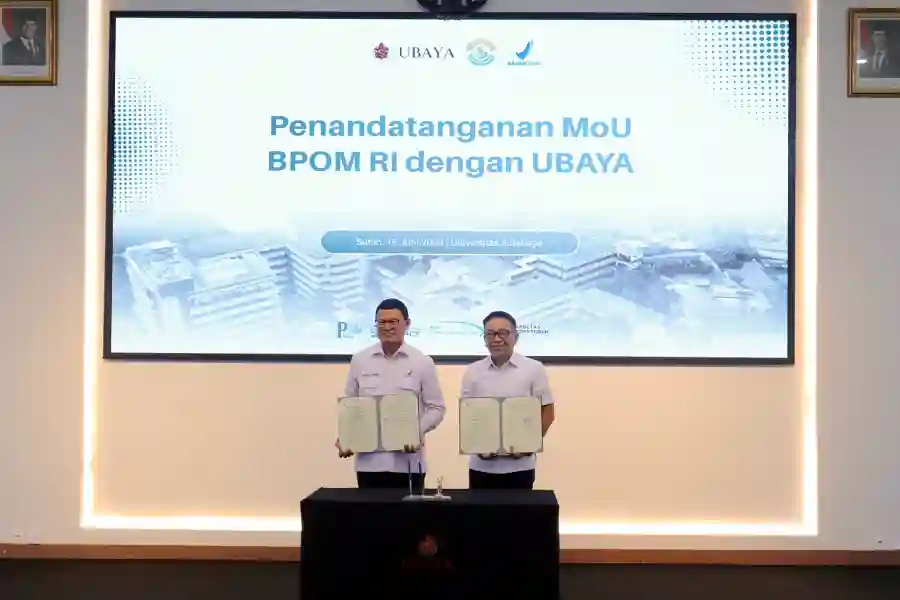 Ilustrasi hilirisasi riset obat untuk artikel Kolaborasi Ubaya dan BPOM RI Perkuat Hilirisasi Riset Obat…
