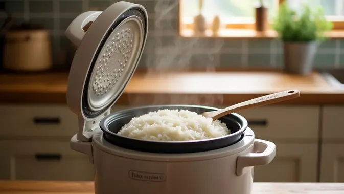 Ilustrasi nasi lembek untuk artikel Cara Mengatasi Nasi Lembek di Rice Cooker agar Kembali Pulen