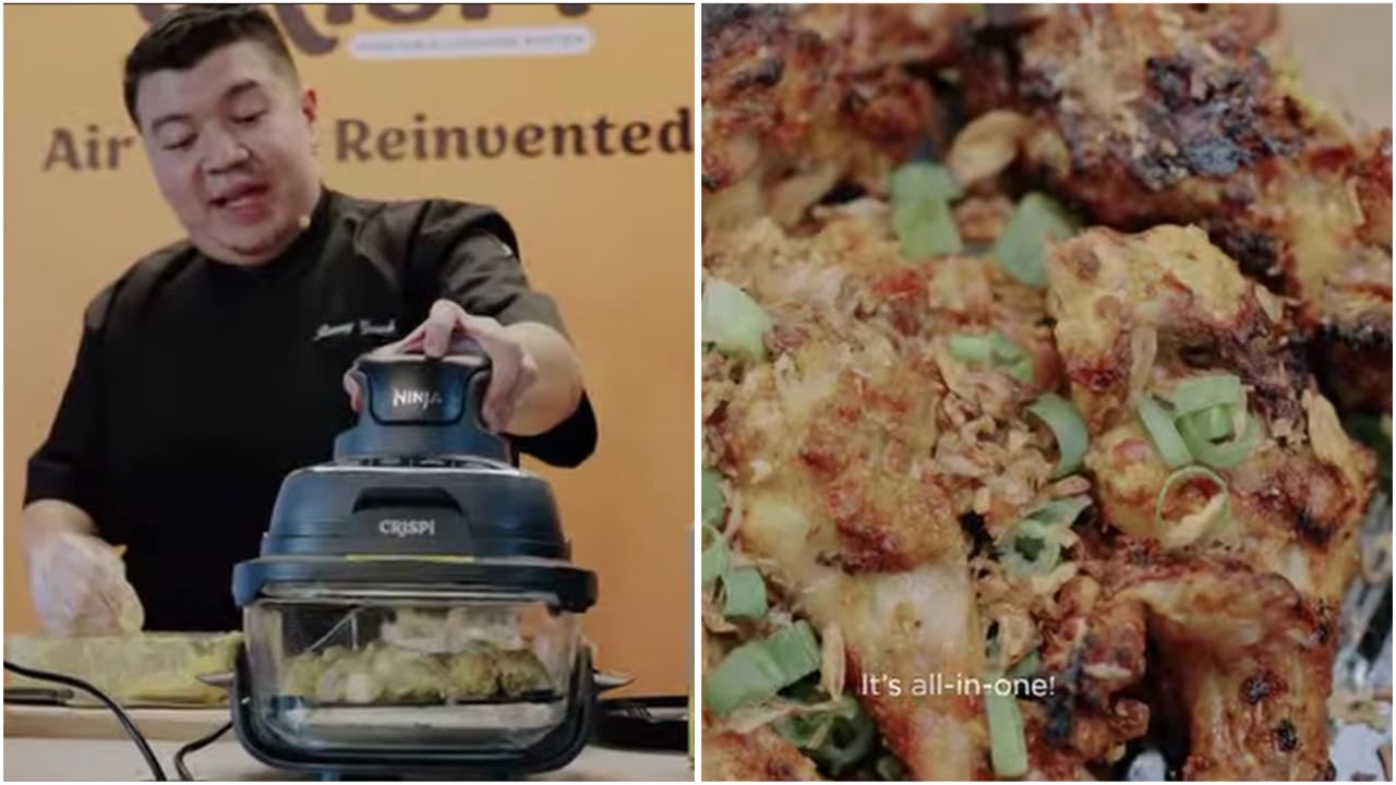 Ilustrasi ayam goreng air fryer untuk artikel Ayam goreng air fryer: Tips Ayam Goreng Juicy dengan Air Fryer…