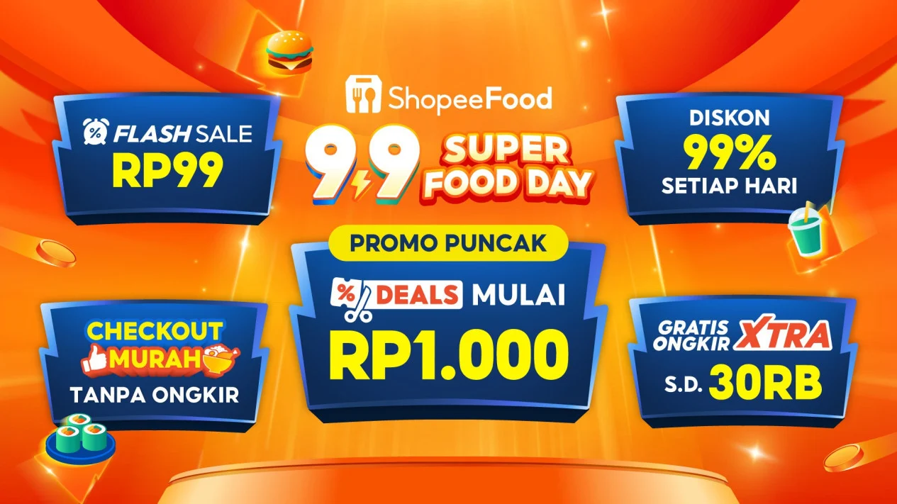 Ilustrasi promo 99 shopeefood untuk artikel Promo 99 shopeefood: Promo 9.9 ShopeeFood Hadir, Harga Mulai Rp99